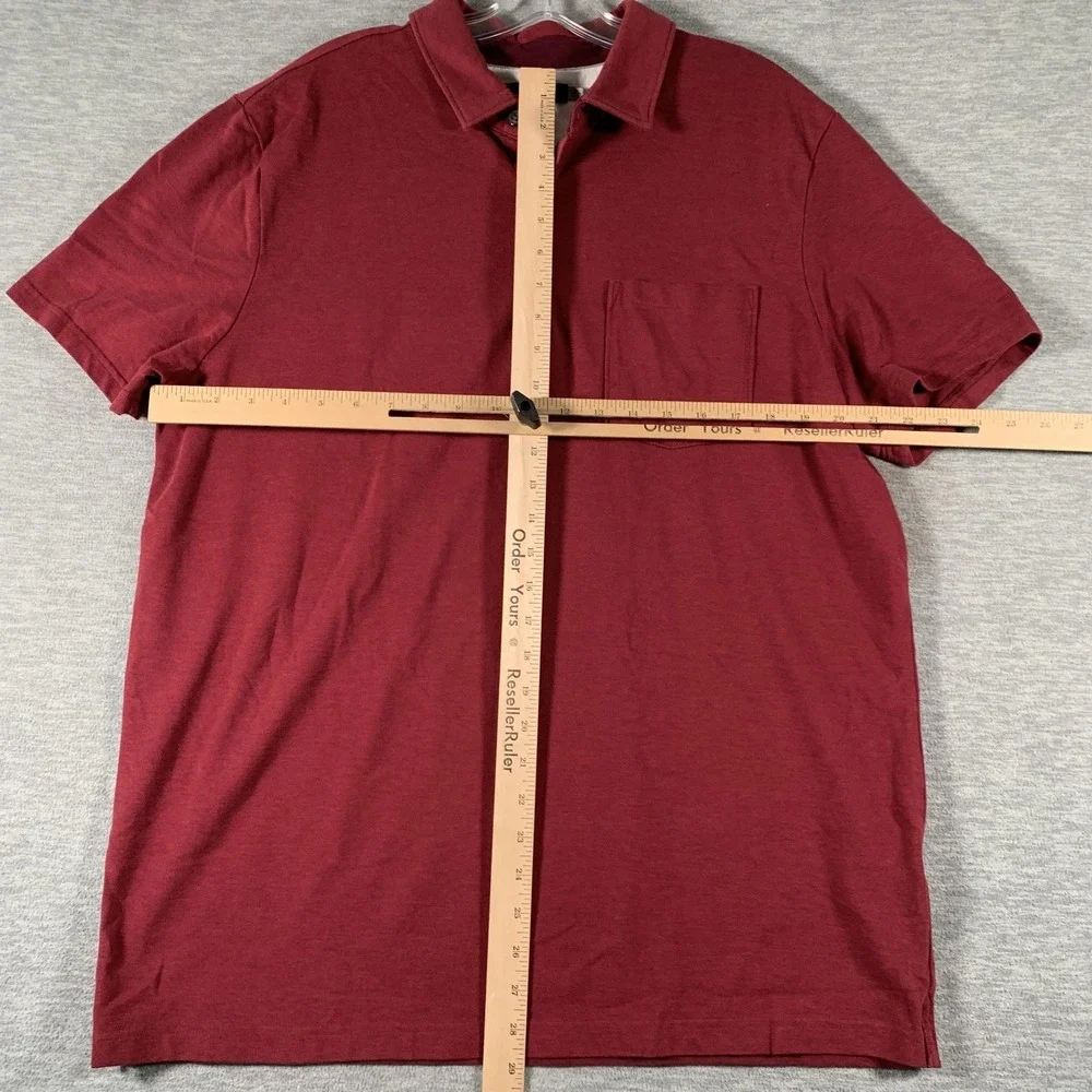 Banana Republic Polo Shirt Mens XL Red Performance Pique Pocket Stretch